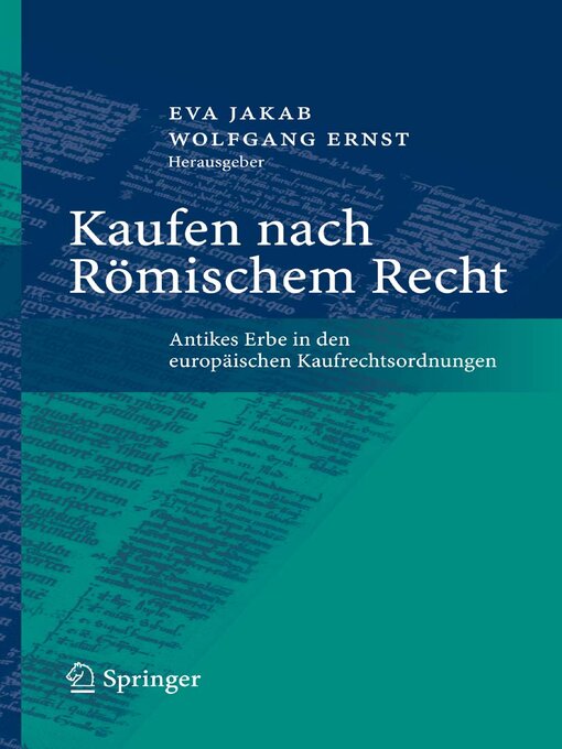 Title details for Kaufen nach Römischem Recht by Eva Jakab - Available